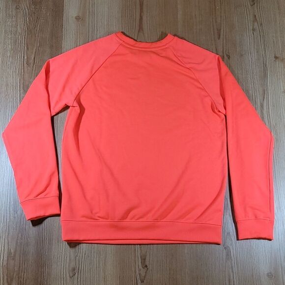 🔺️Adidas Neon Pink Trefoil Logo Crewneck Long Sleeve Sweatshirt Medium - Picture 5 of 12